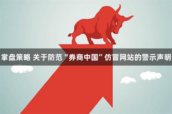 掌盘策略 关于防范“券商中国”仿冒网站的警示声明